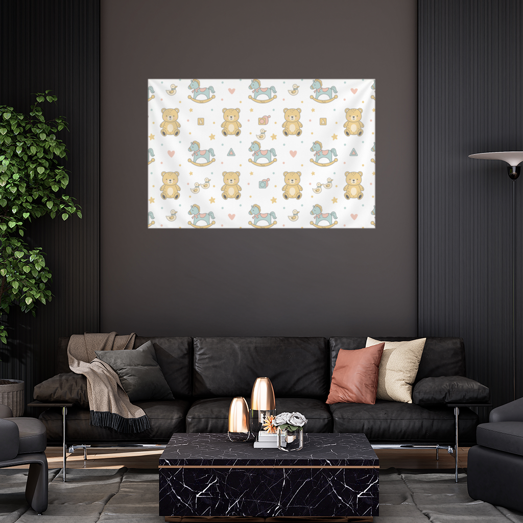 Cute Toy Pattern Kids Background Wall Tapestry