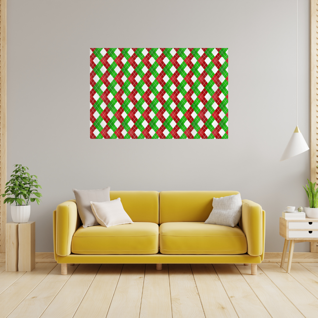 Red Green Argyle Plaid Background Pattern 
