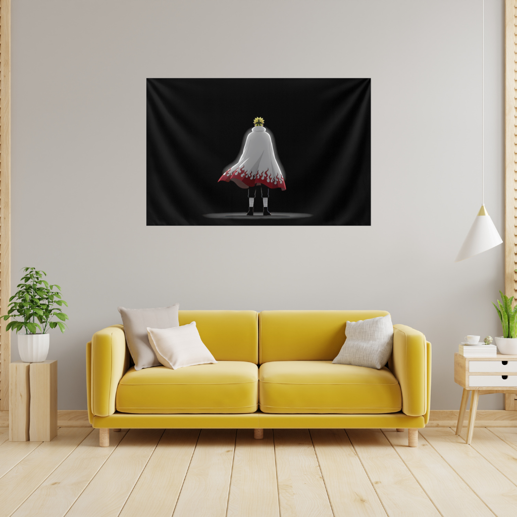 Power from Darkness Naruto Uzumaki Hokage Silhouette Wall Tapestry