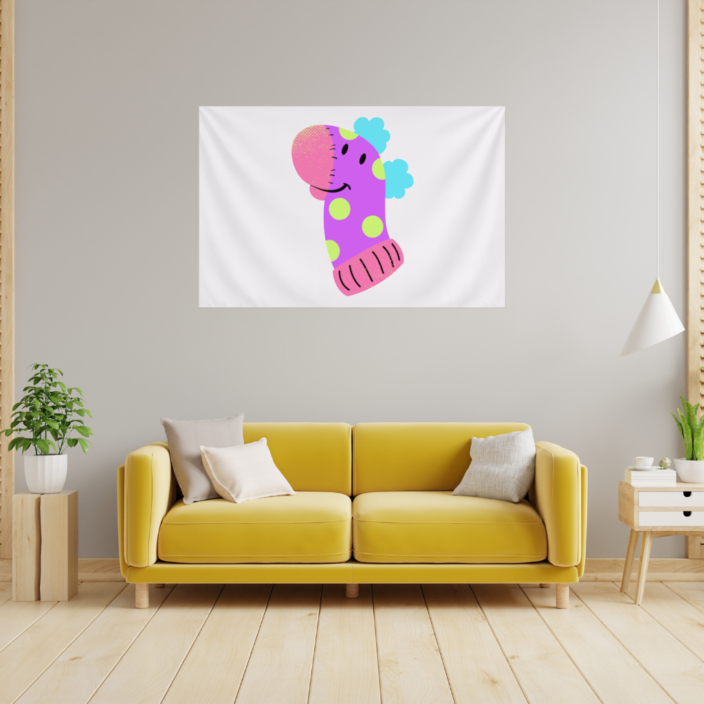 Cute Colorful Dinosaur Illustration Wall Tapestry