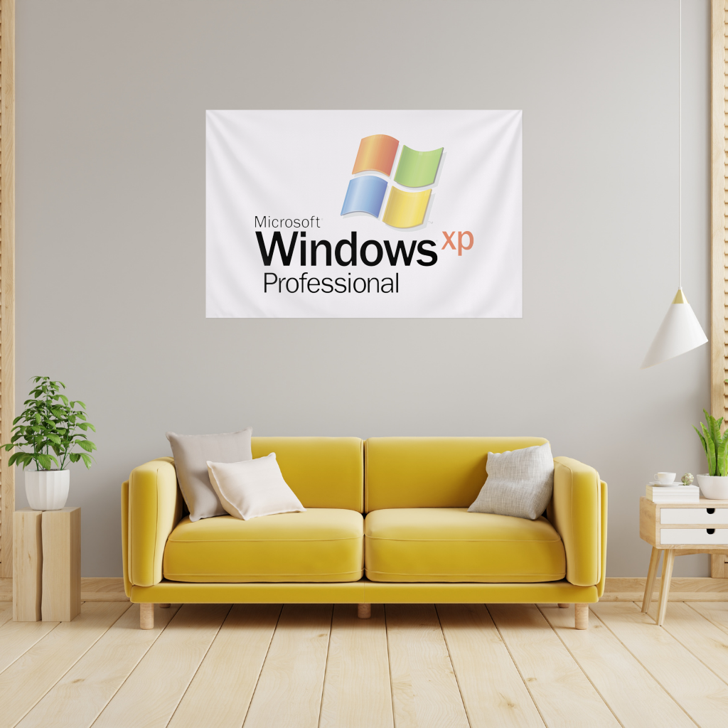 Dijital Nostalji İkonik Windows XP Logosu Duvar Örtüsü