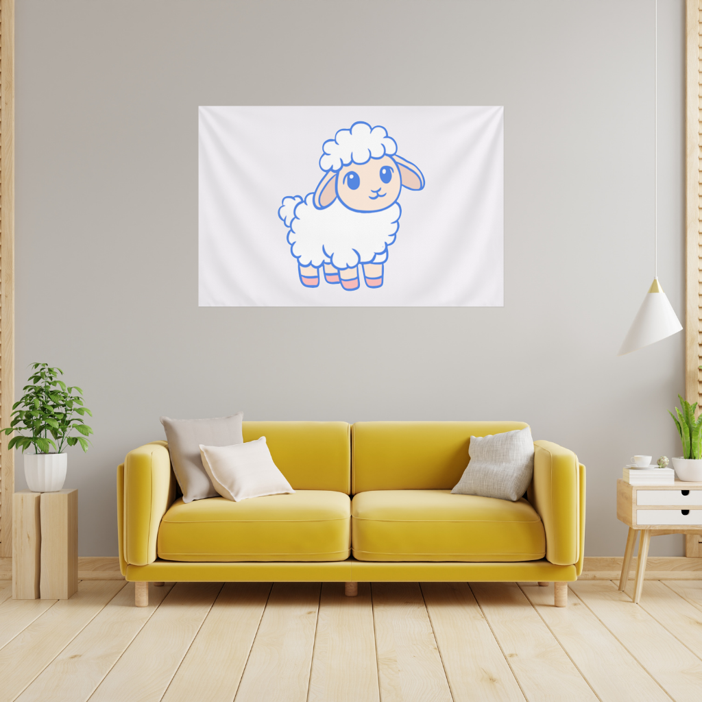Cute Kawaii Lamb Wall Tapestry