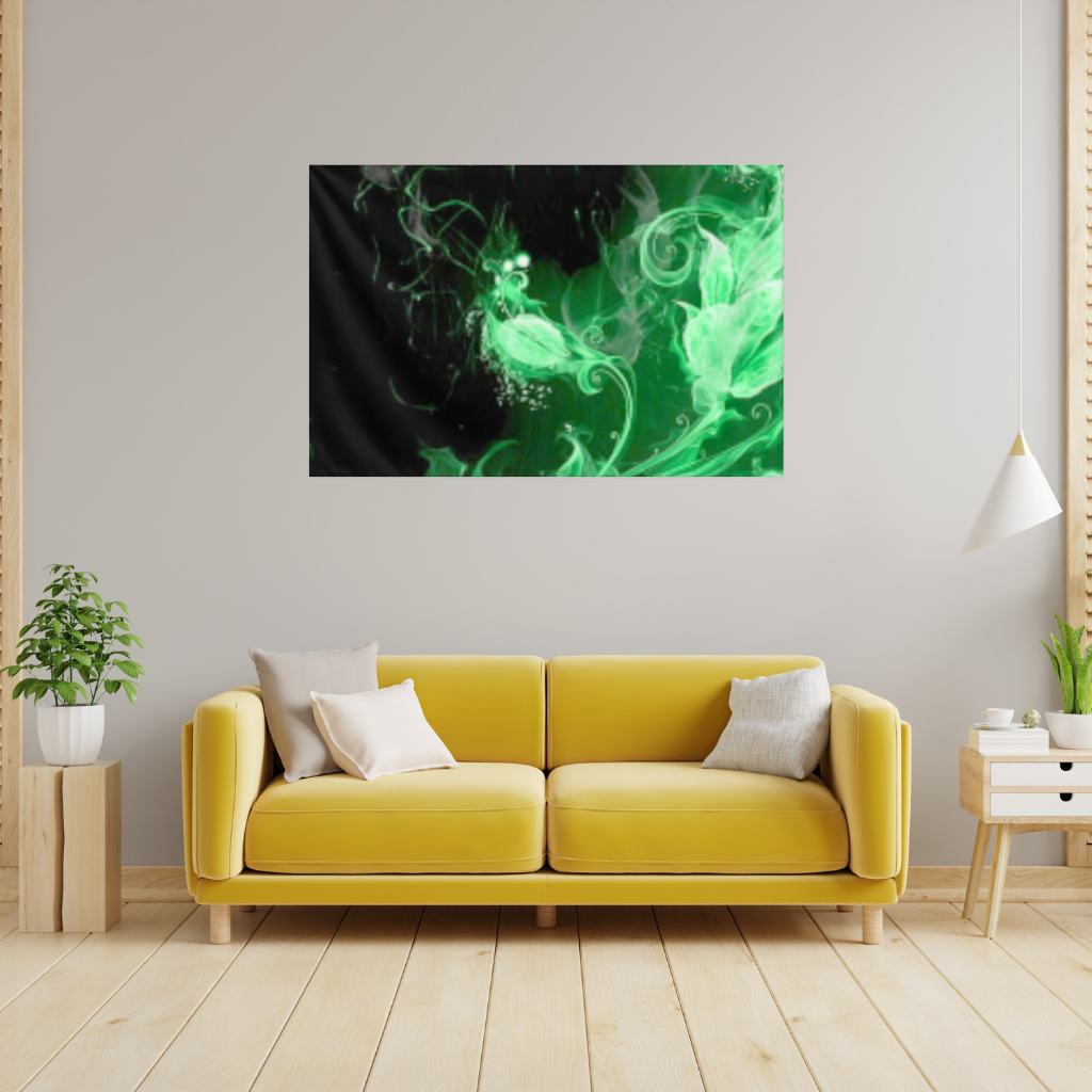 Green and black smokes Wall Tapestry