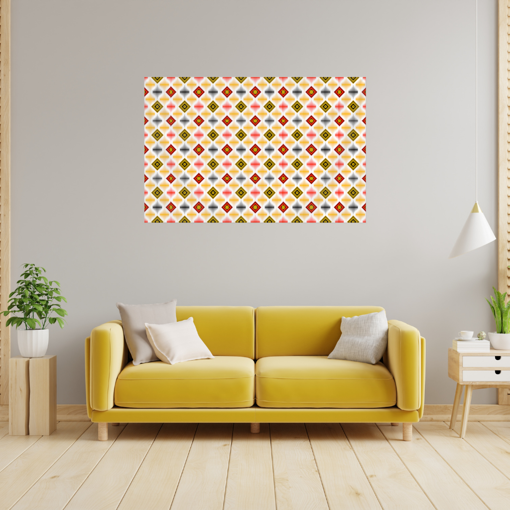 Vibrant Ethnic Geometric Motif Wall Tapestry