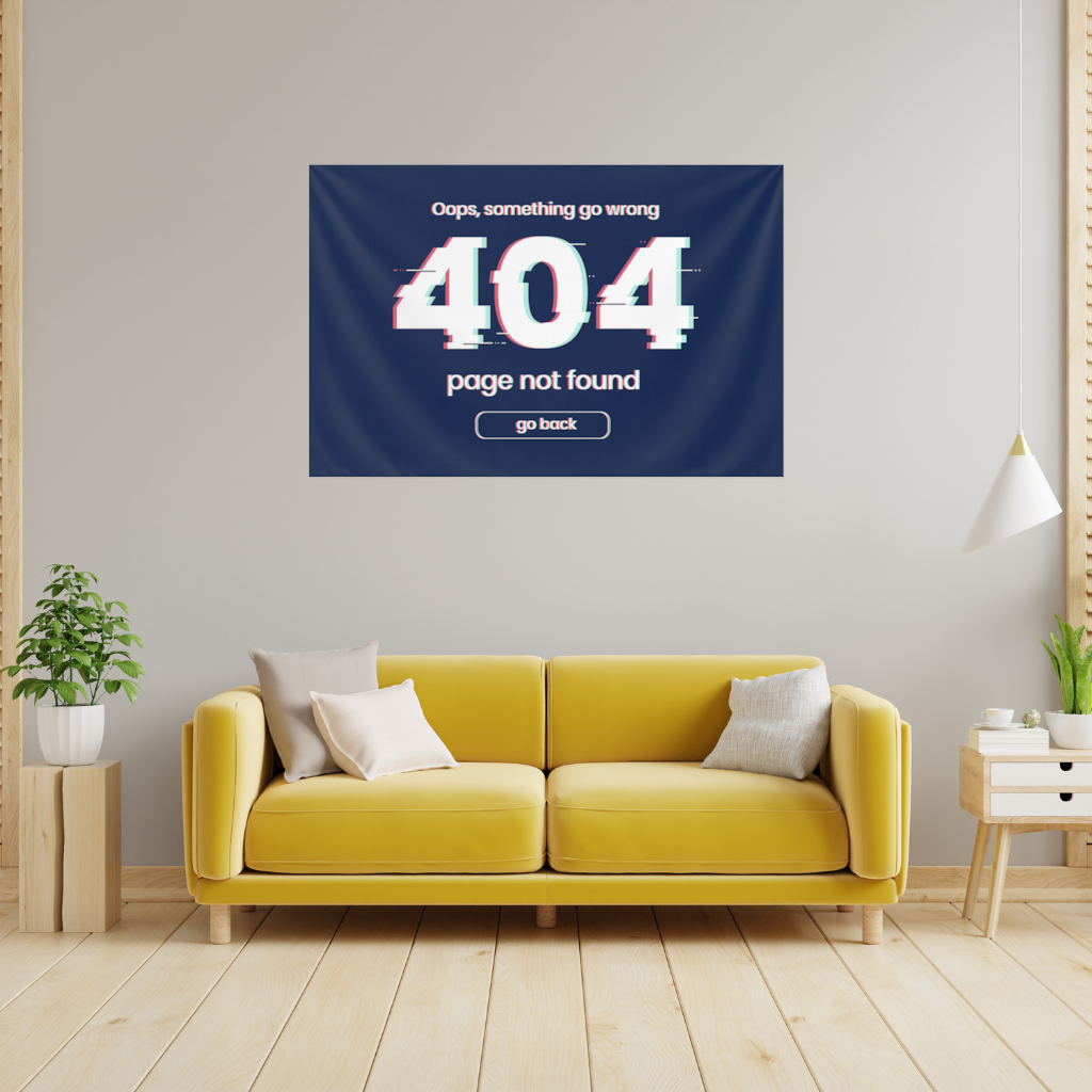 404 Error Glitch Design Wall Tapestry
