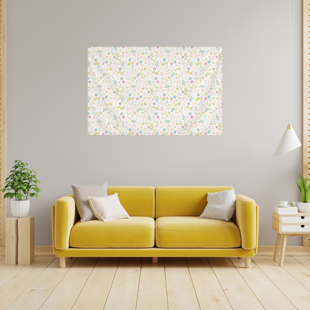 Pastel Spring Floral Wall Tapestry