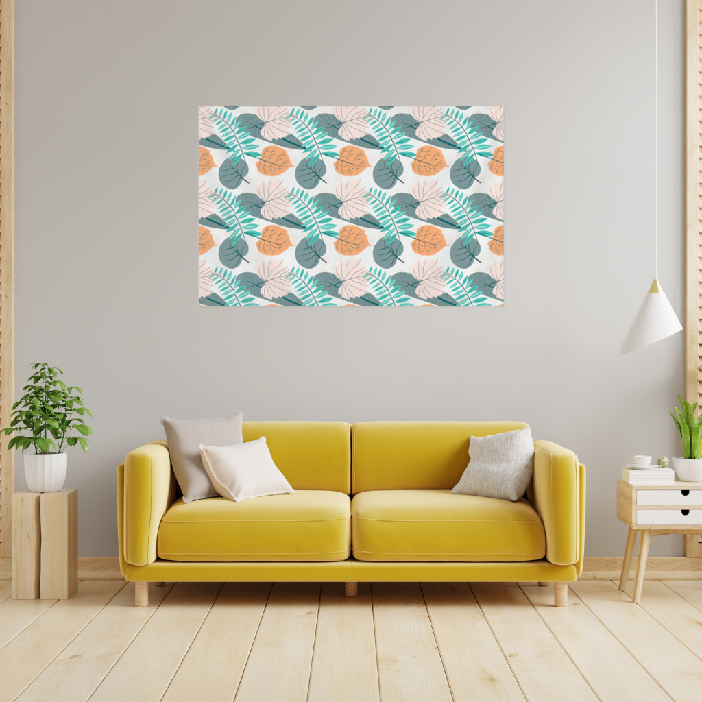 Modern Tropical Leaves Wall Tapestry