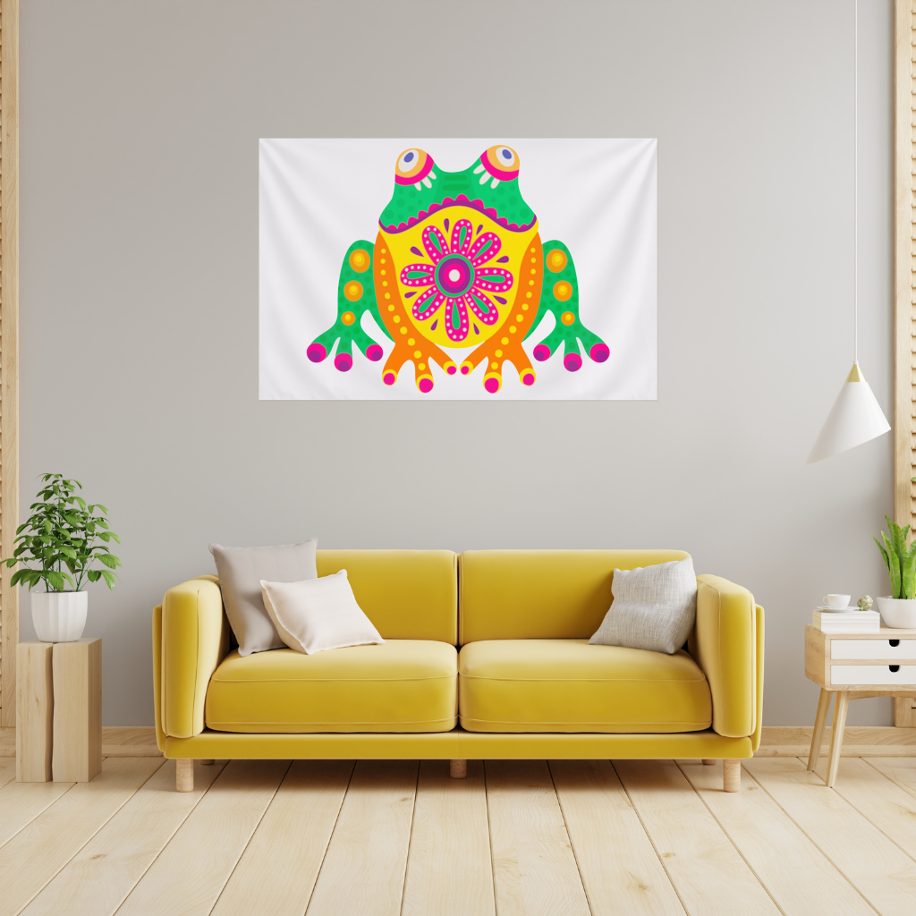Mexican Alebrije Frog Wall Tapestry