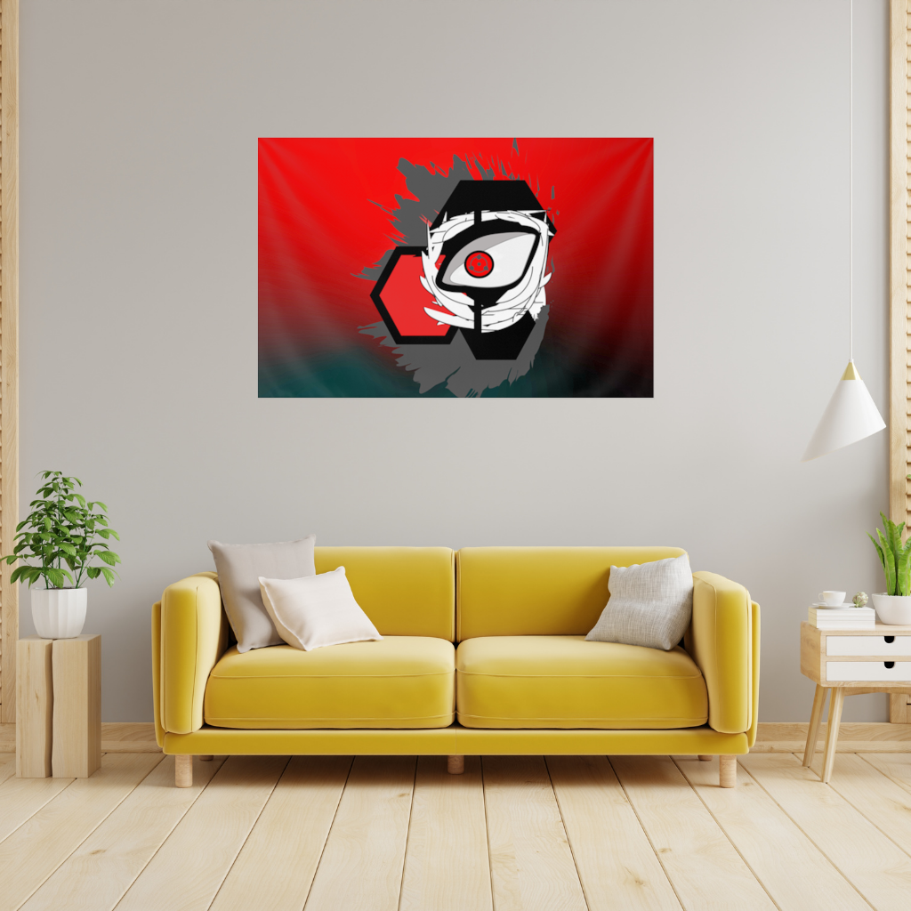 Mystic Red Eye Hexagon Wall Tapestry