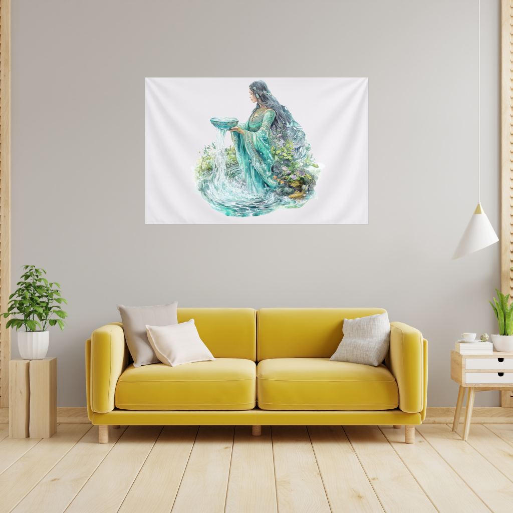 Efsunlu Su Tanrıçası Duvar Örtüsü