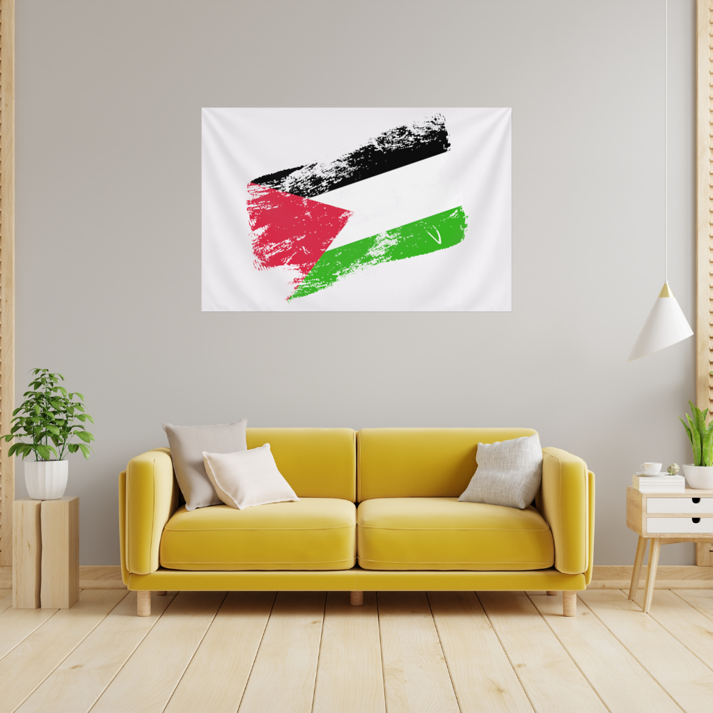 Filistin Direniş Bayrağı Fırça Darbesi Duvar Örtüsü