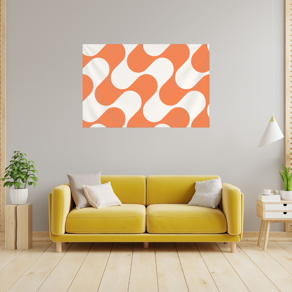 Retro 70s Orange Cream Groovy Curves 