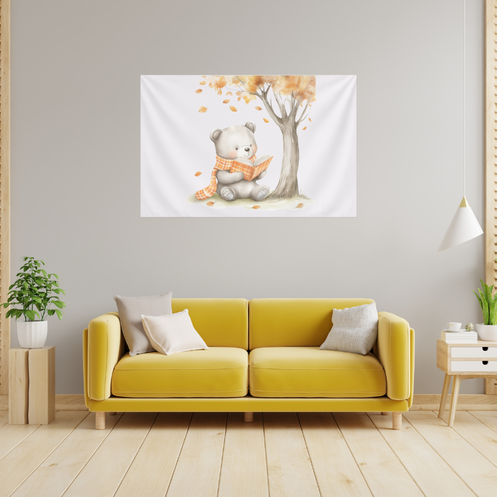 Reading Bear with Orange Scarf 