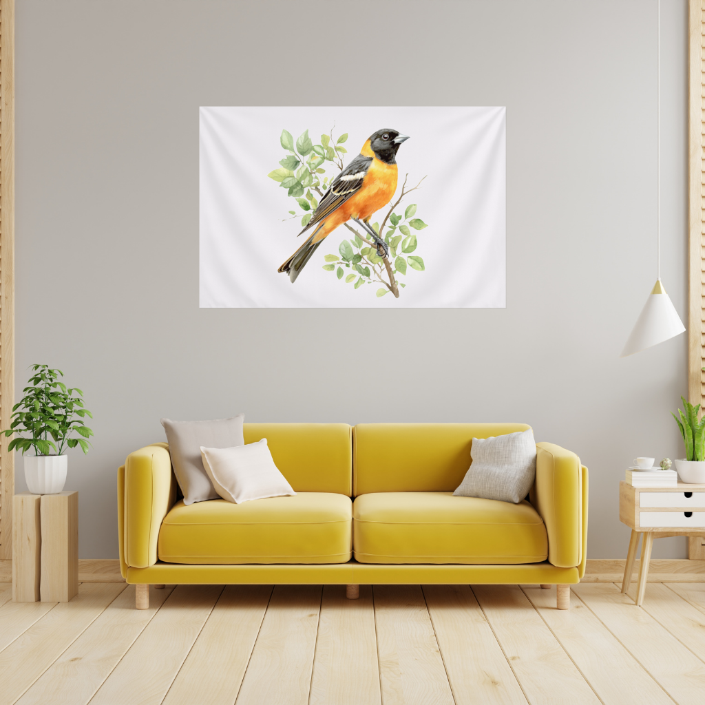 Baltimore Oriole on Branch Wall Tapestry