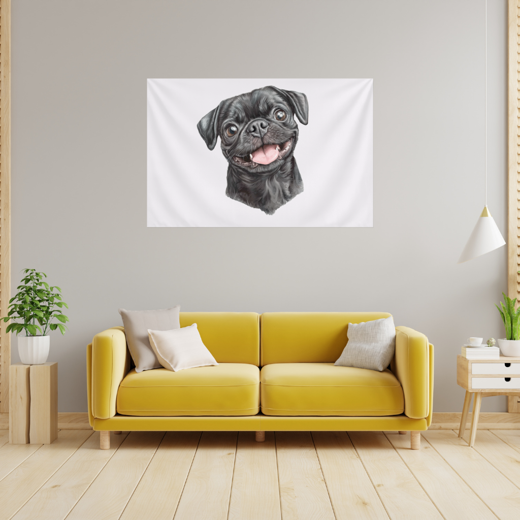 Happy Black Pug Face 