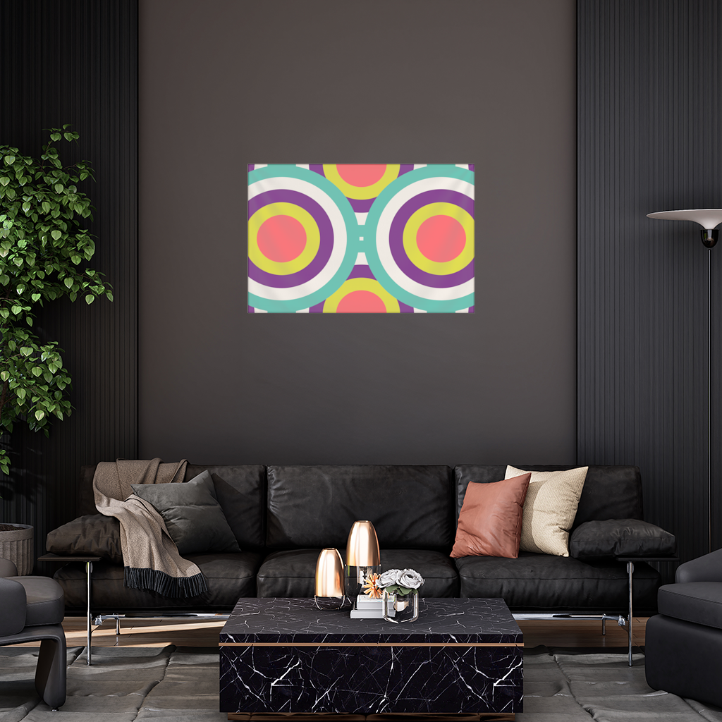 Colorful Geometric Circle Pattern Wall Tapestry