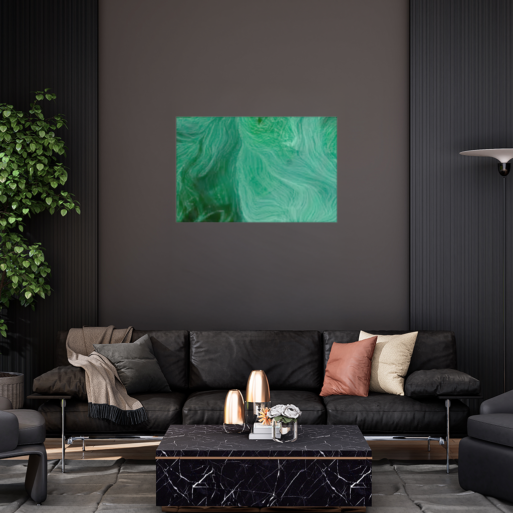 Yeşil ve siyah ebru. Duvar Örtüsü