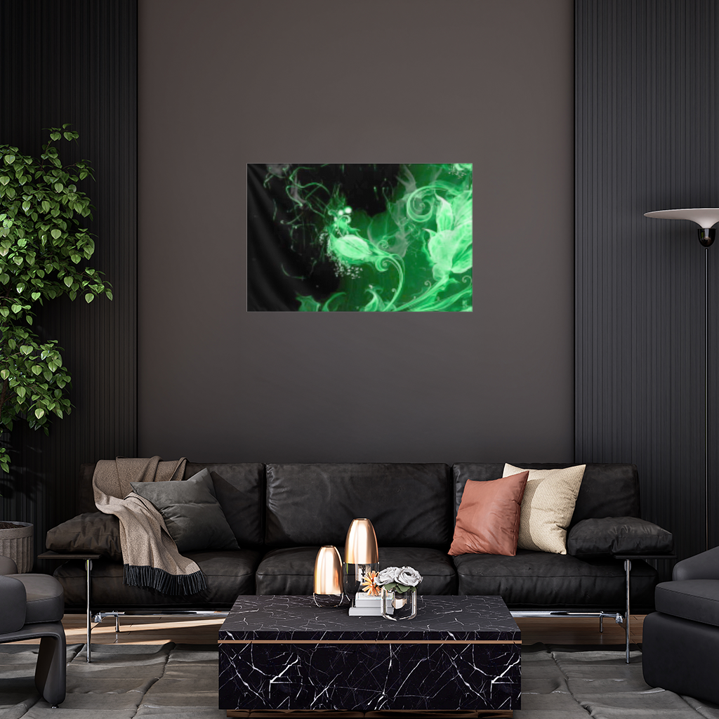 Green and black smokes Wall Tapestry