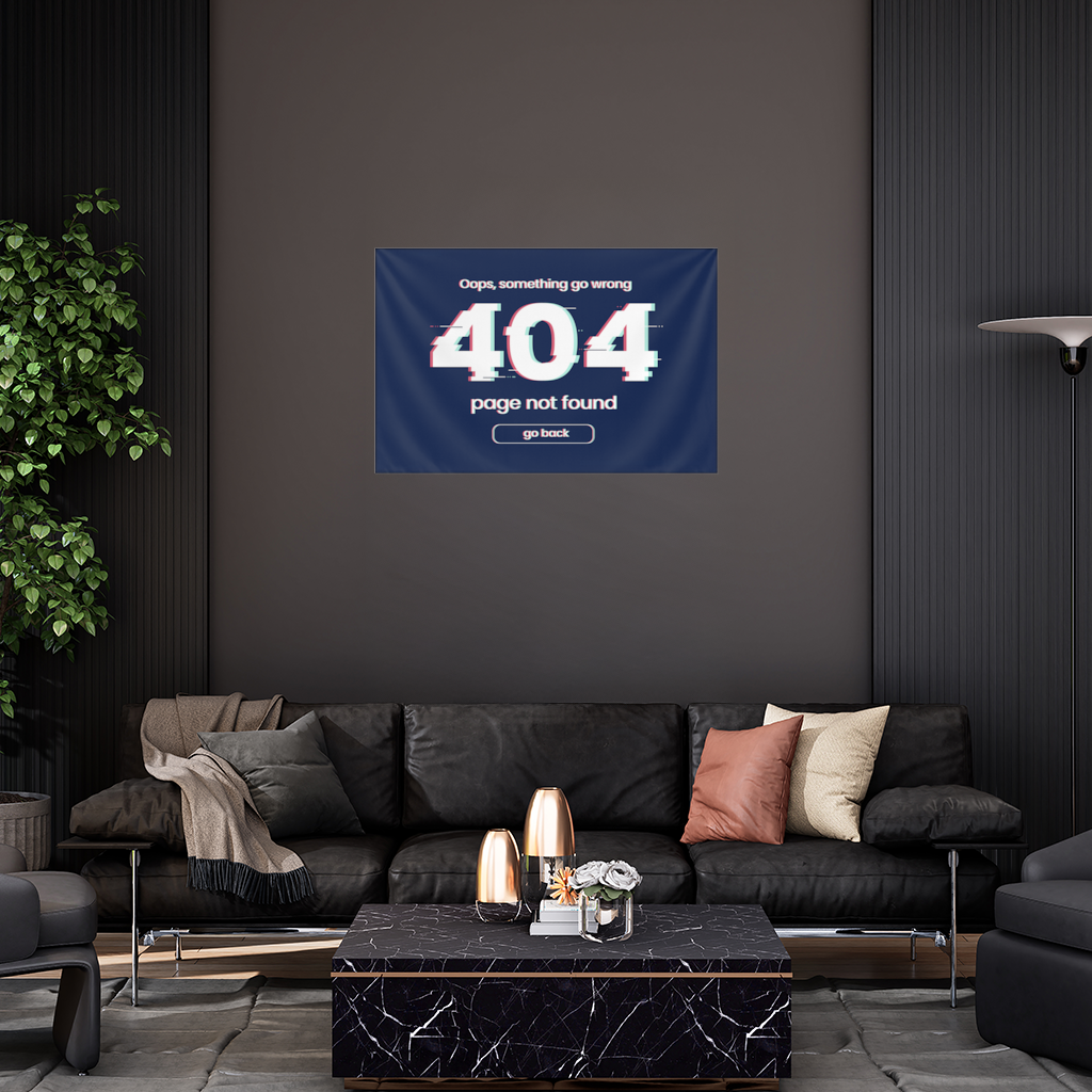 Hata 404 Glitch Tasarımı Duvar Örtüsü