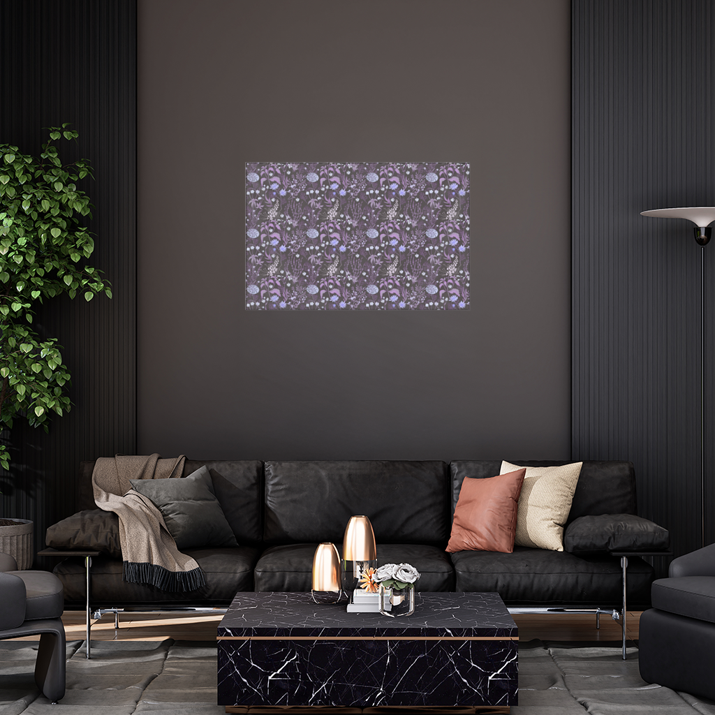 Purple Gothic Botanical Wall Tapestry