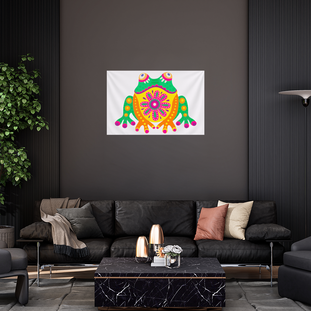 Mexican Alebrije Frog Wall Tapestry