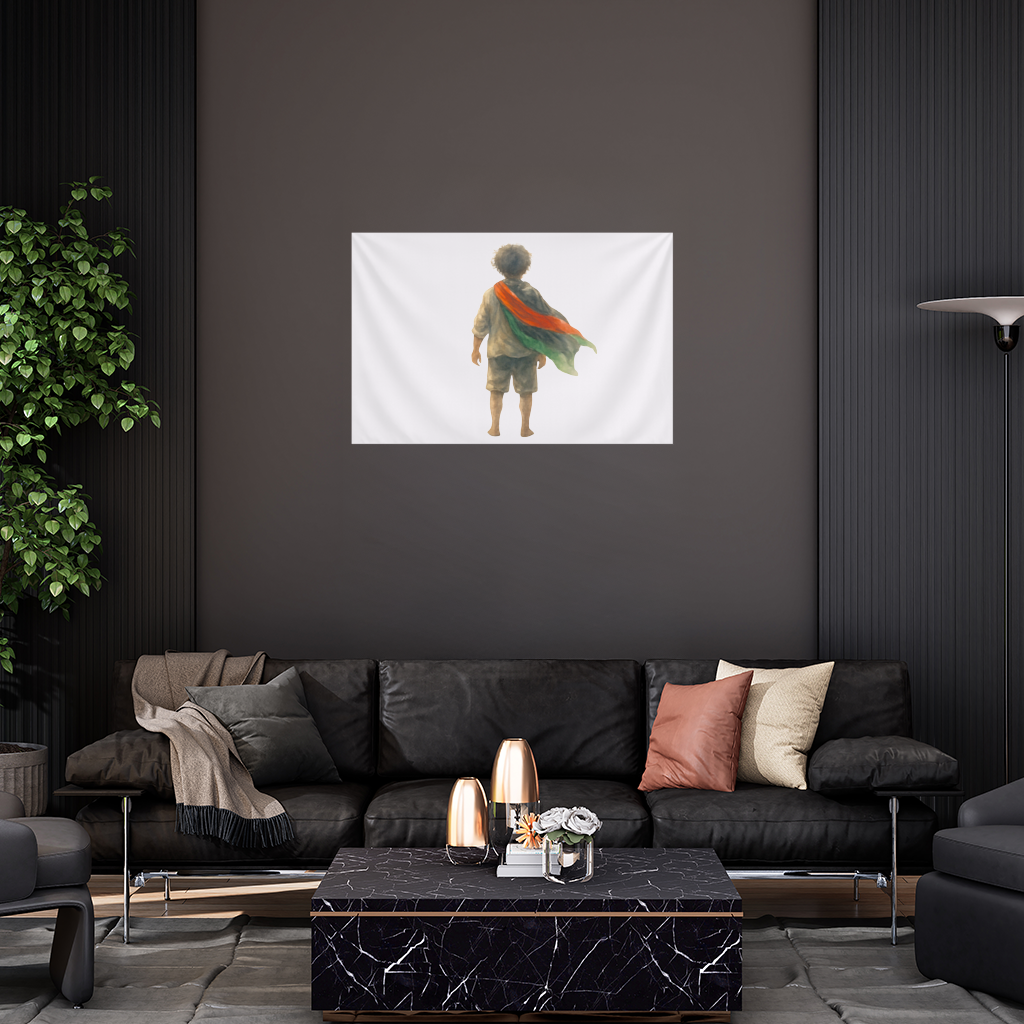 Dünyaya Arkasını Dönmüş Filistinli Çocuk Duvar Örtüsü