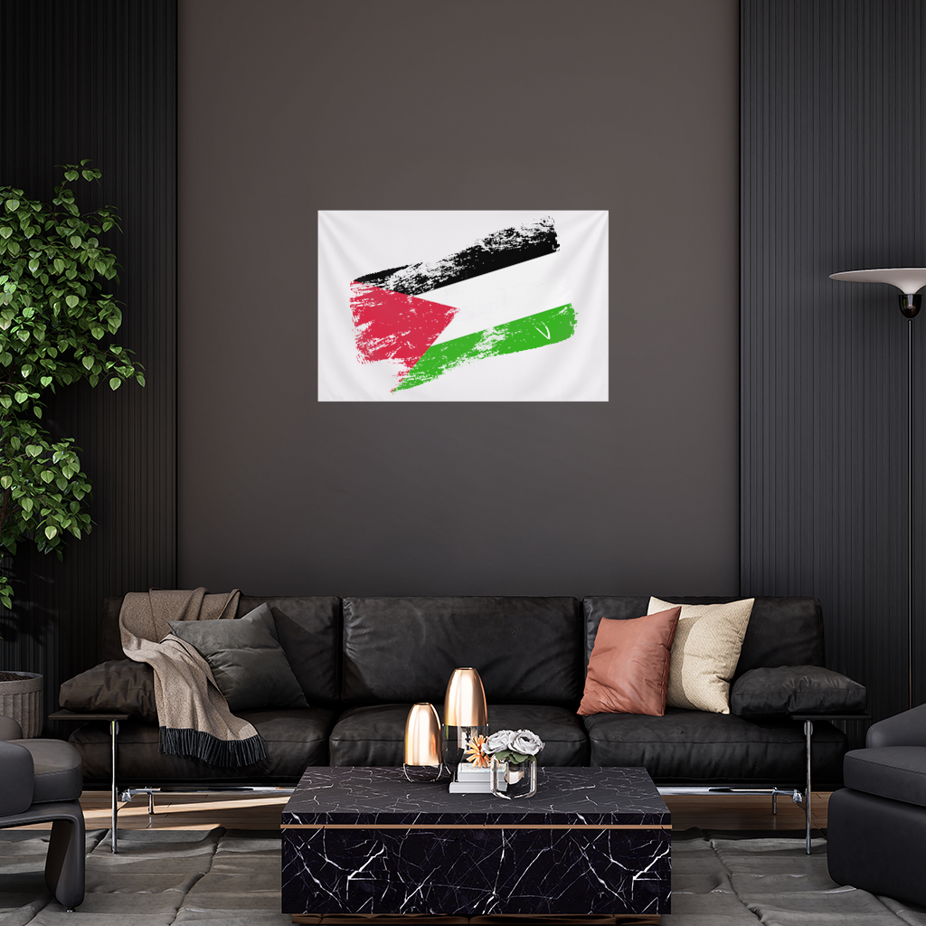 Palestine Resistance Flag Brush Stroke 