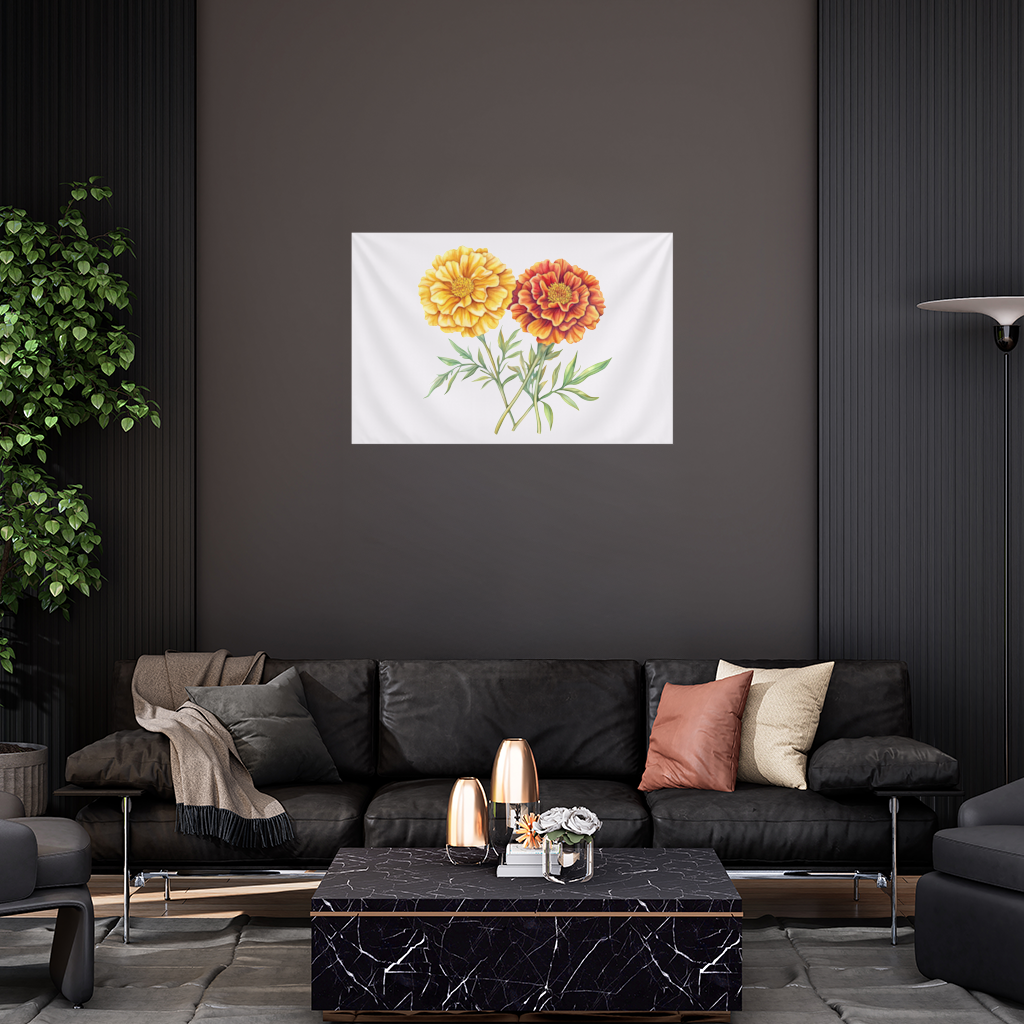 Botanical Yellow Orange Marigold 