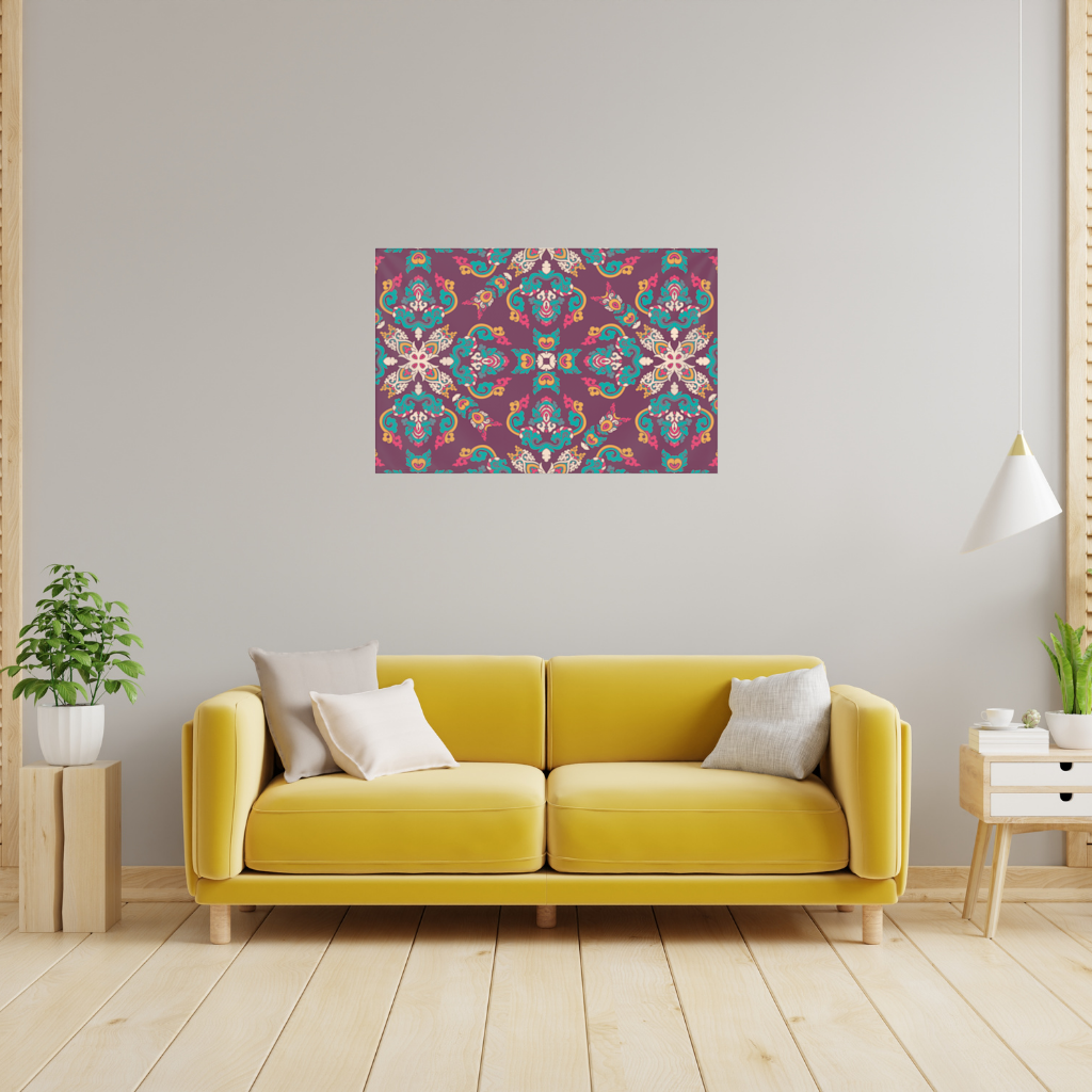 Colorful Ottoman Inspired Mandala Pattern Wall Tapestry