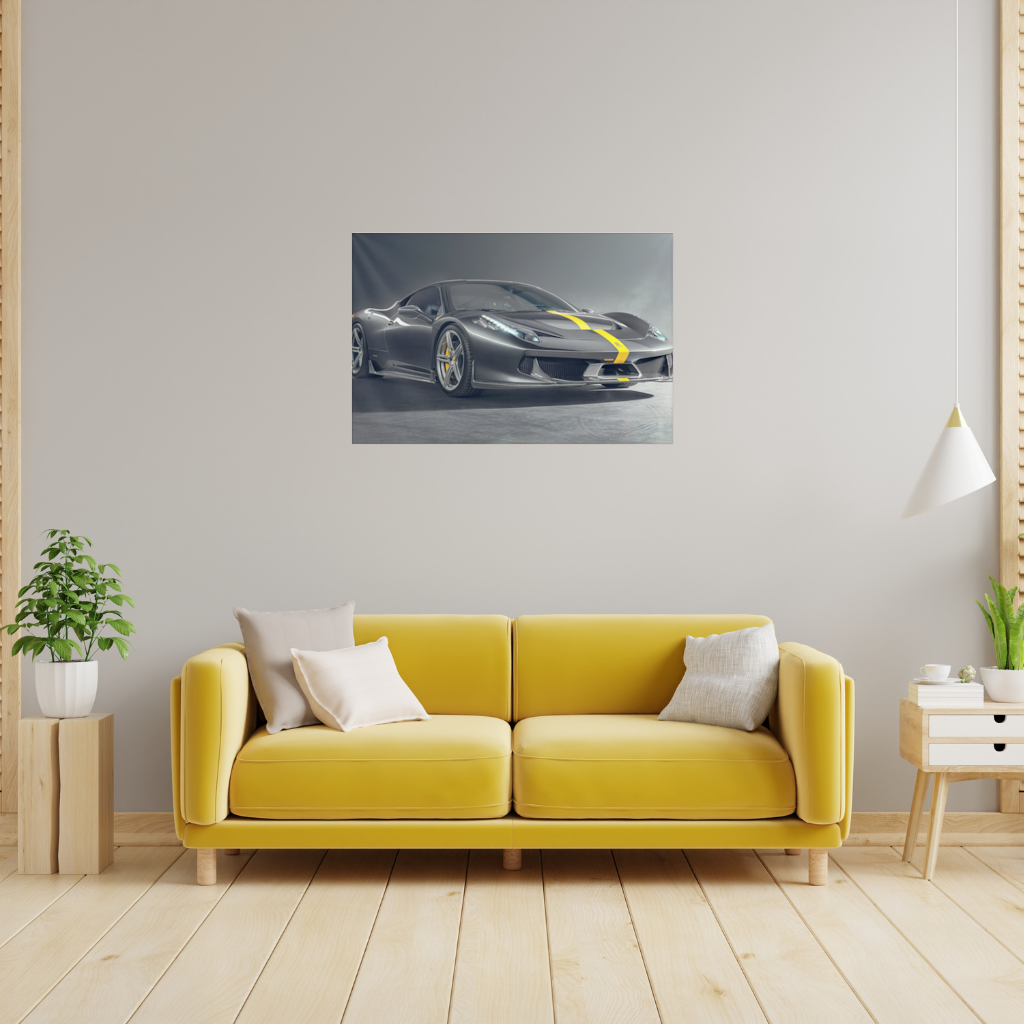 Ferrari 458 Italia Karbon Fiber Detaylı Özel Versiyon Duvar Örtüsü