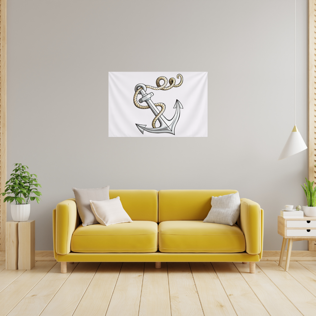 Sailor Anchor with Rope Tattoo Art Wall Tapestry