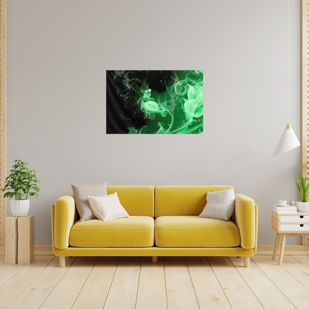 Green and black smokes Wall Tapestry
