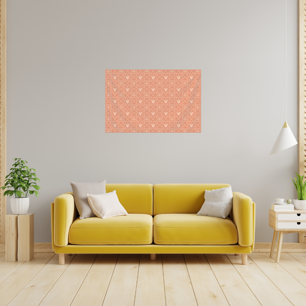 Modern Geometric Linear Terracotta Pattern Wall Tapestry