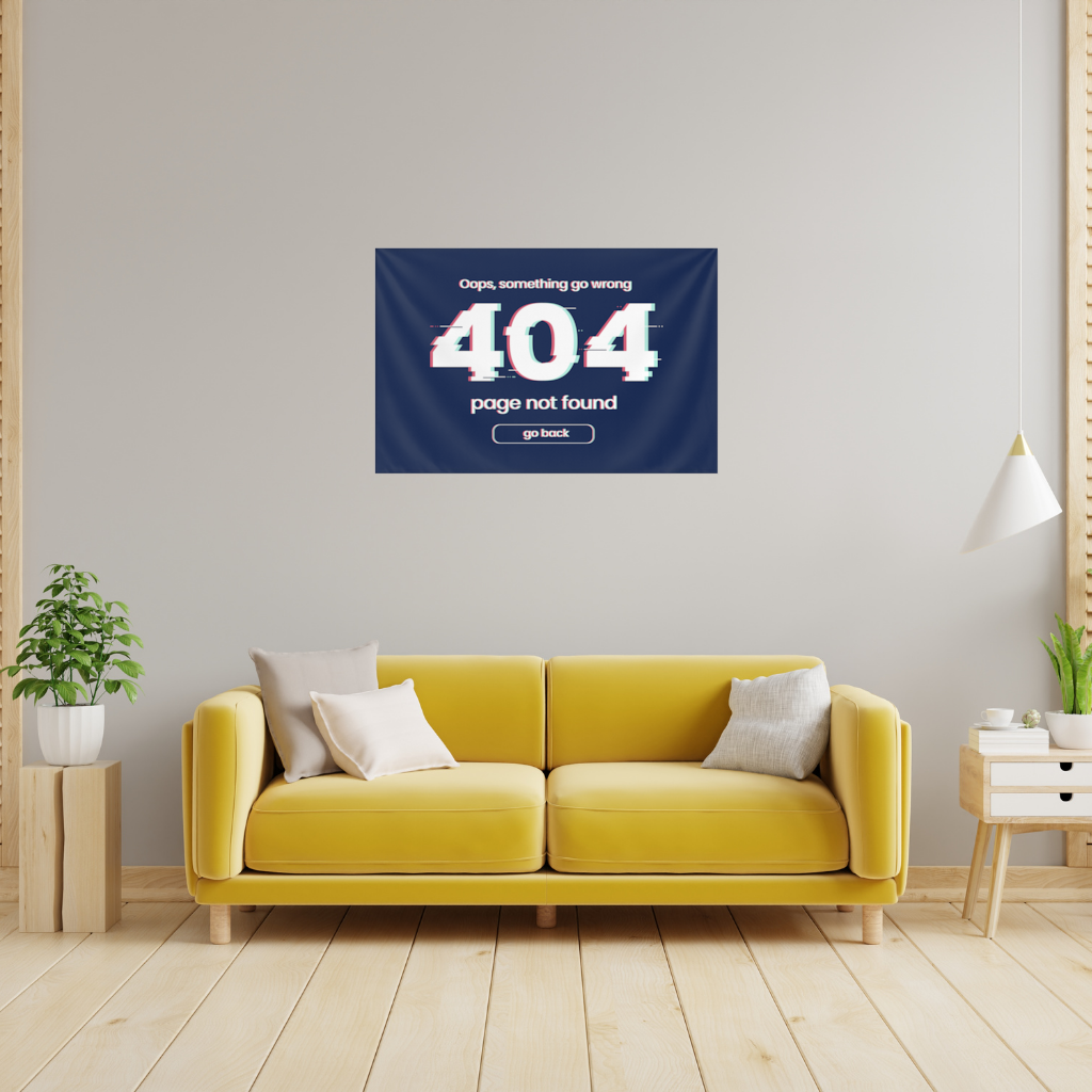 404 Error Glitch Design Wall Tapestry