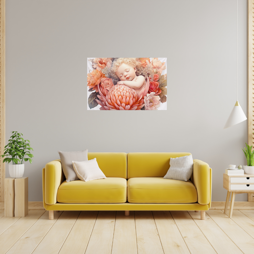 Ethereal Cottagecore Sleeping Baby Wall Tapestry