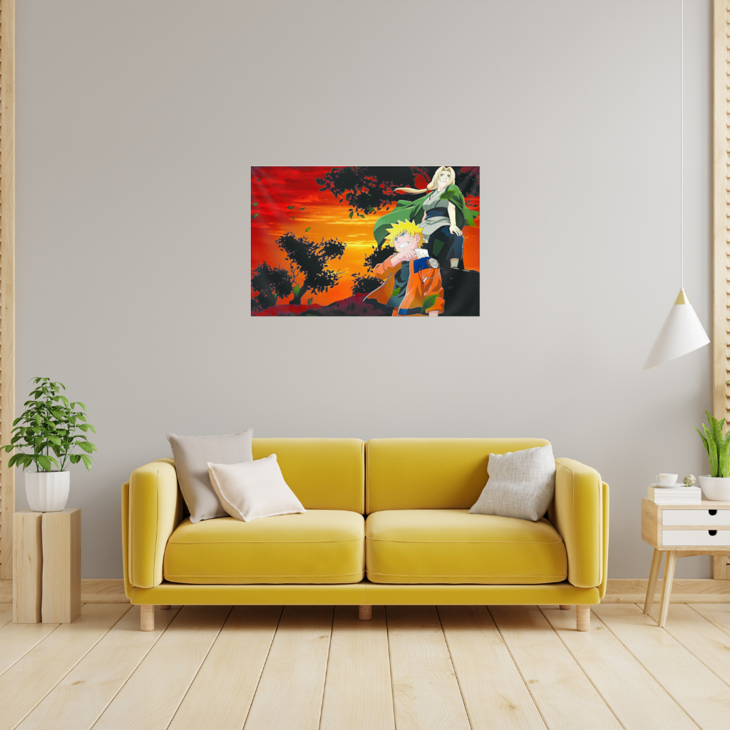 Gün Batımı Turuncu Ceketli Savaşçı Duvar Örtüsü