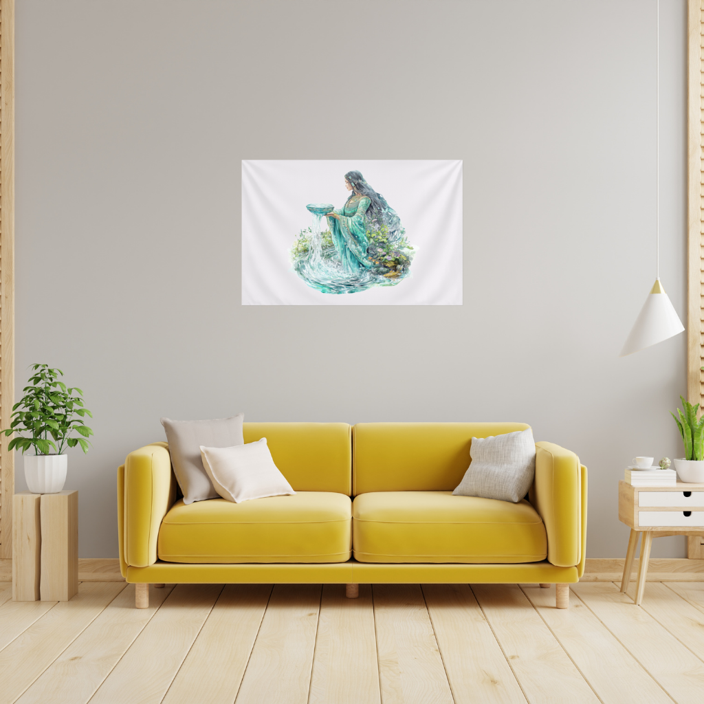 Efsunlu Su Tanrıçası Duvar Örtüsü