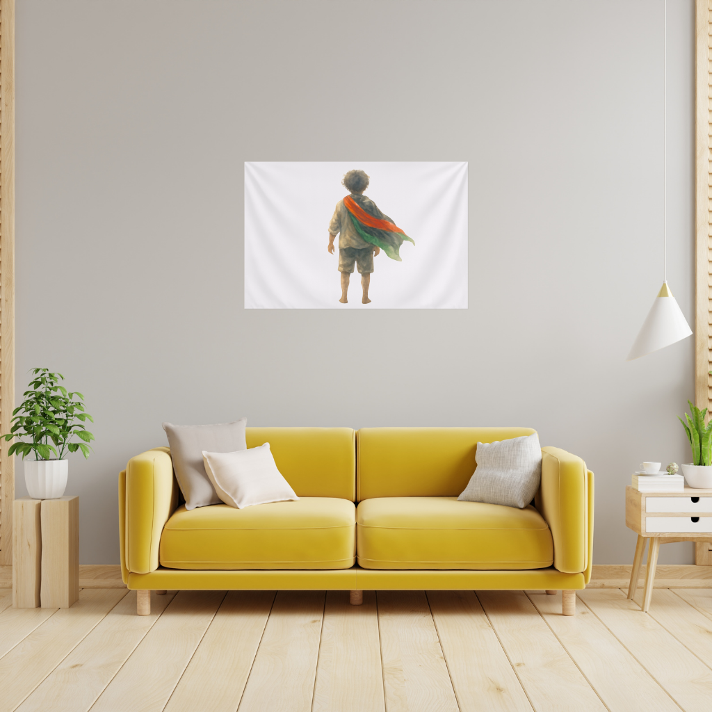 Dünyaya Arkasını Dönmüş Filistinli Çocuk Duvar Örtüsü