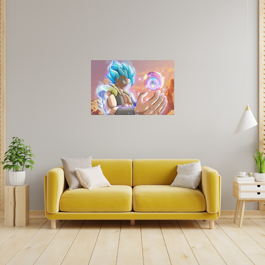 Blue Haired Warrior with Energy Orb 