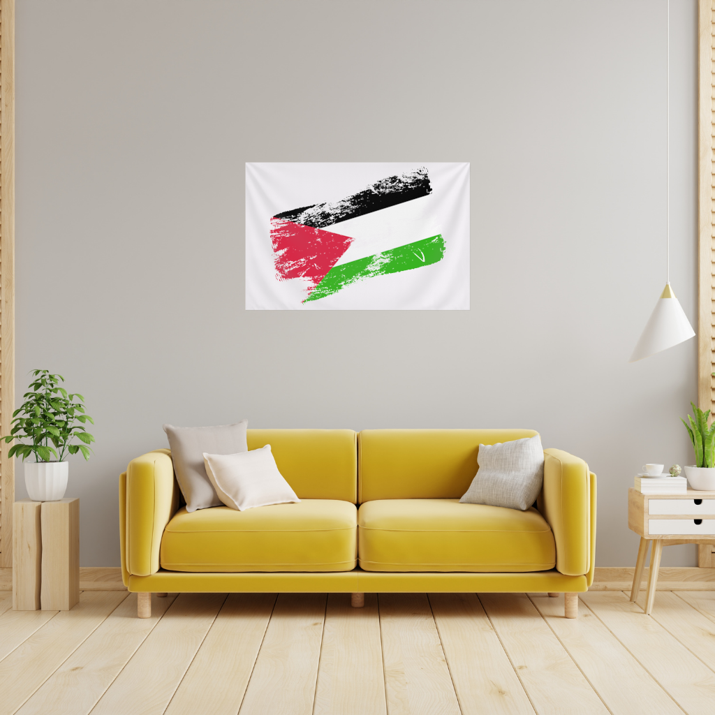 Palestine Resistance Flag Brush Stroke 