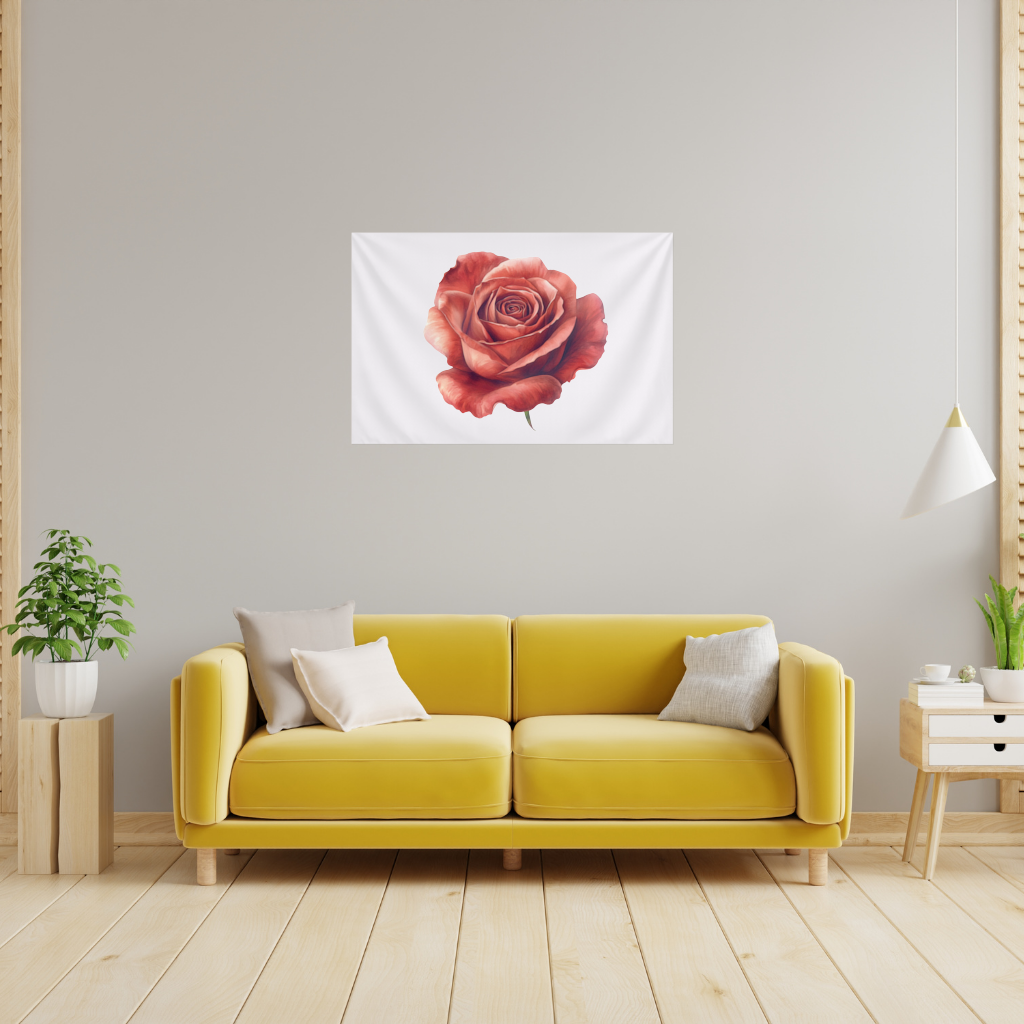 Crimson Red Rose Wall Tapestry