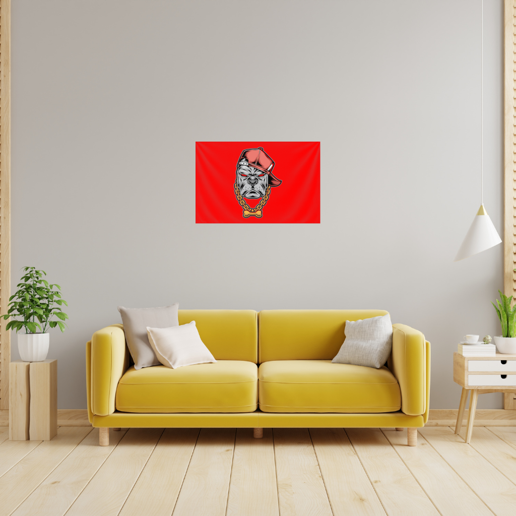Hip Hop Style Gangster Dog Illustration Wall Tapestry