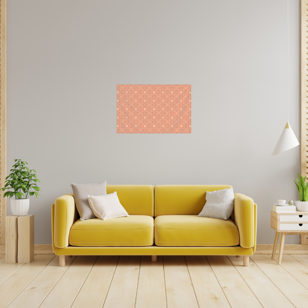 Modern Geometric Linear Terracotta Pattern Wall Tapestry