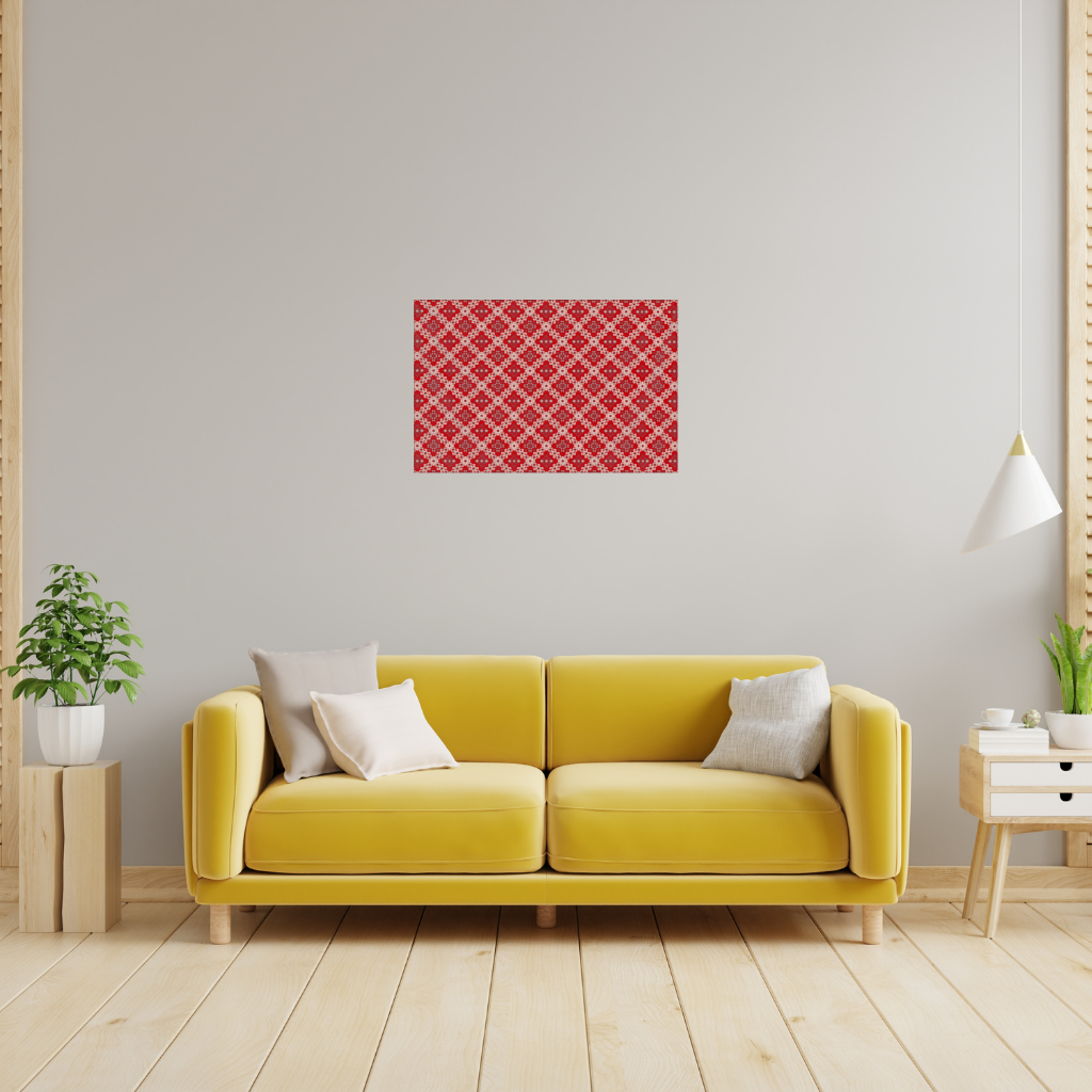 Red Ethnic Embroidery Pattern Wall Tapestry