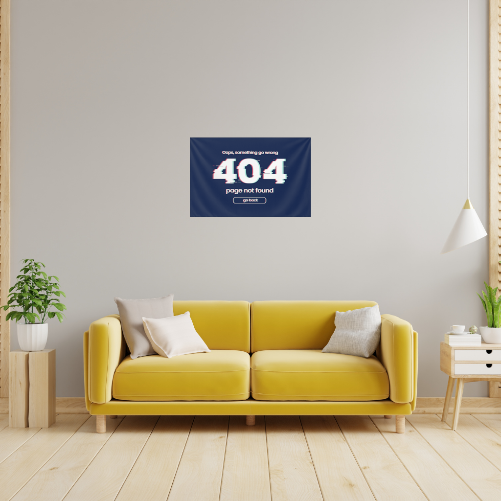 404 Error Glitch Design Wall Tapestry