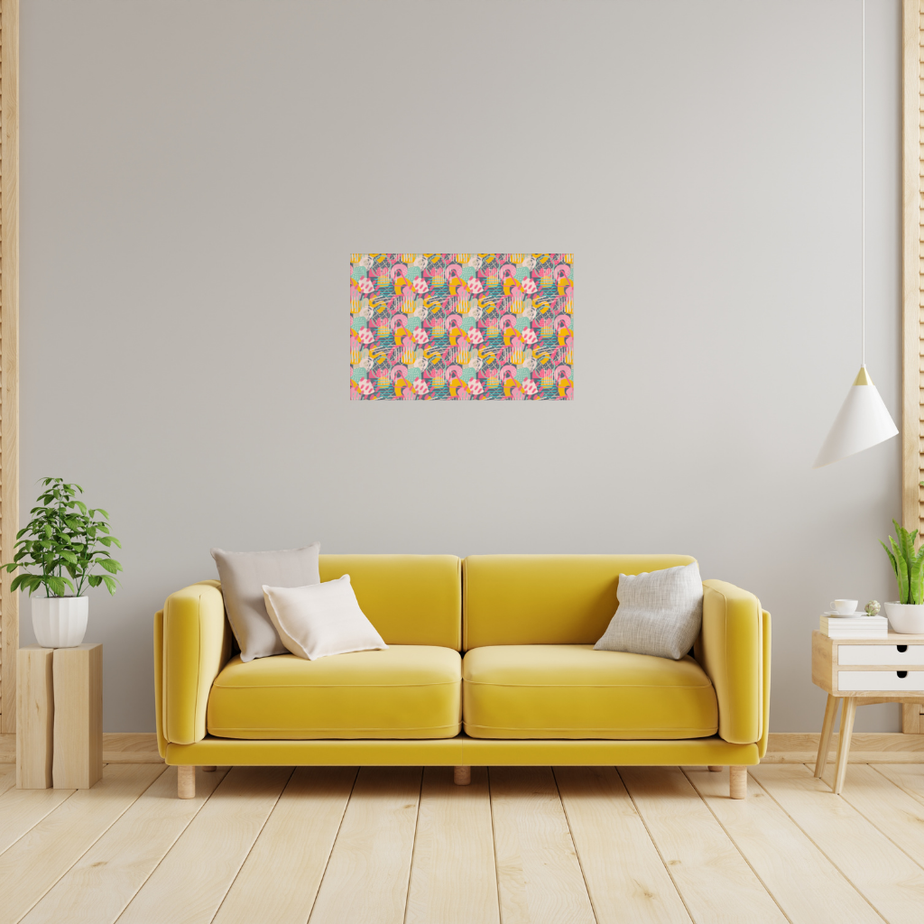 Abstract Geometric Doodle Wall Tapestry