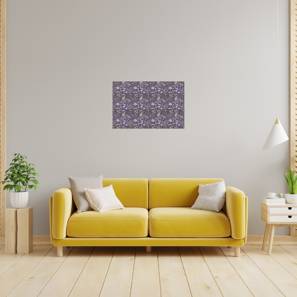 Purple Gothic Botanical Wall Tapestry
