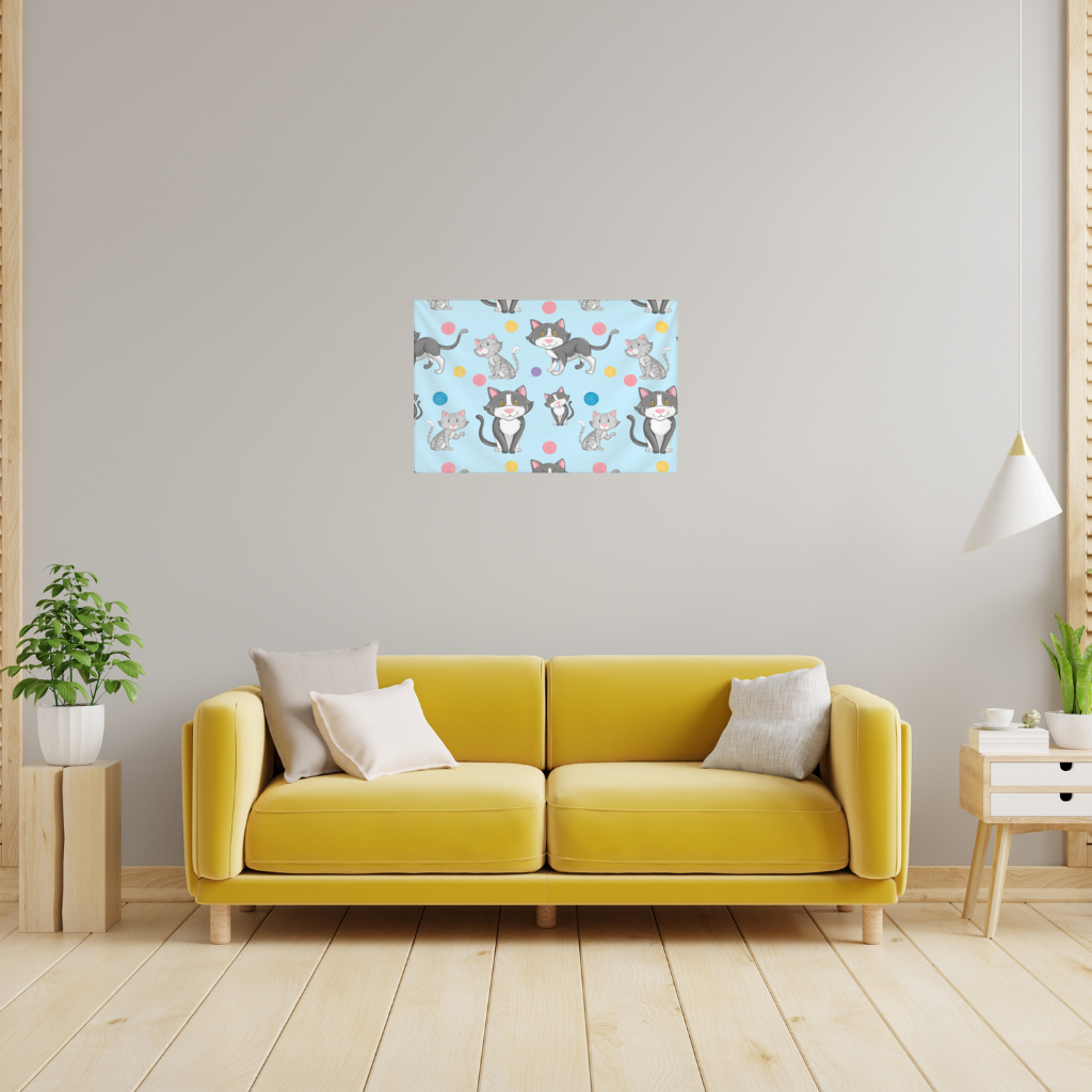 cat repeat pattern Wall Tapestry