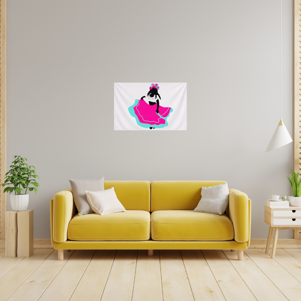 Mexican Folklorico Dancer Silhouette Wall Tapestry