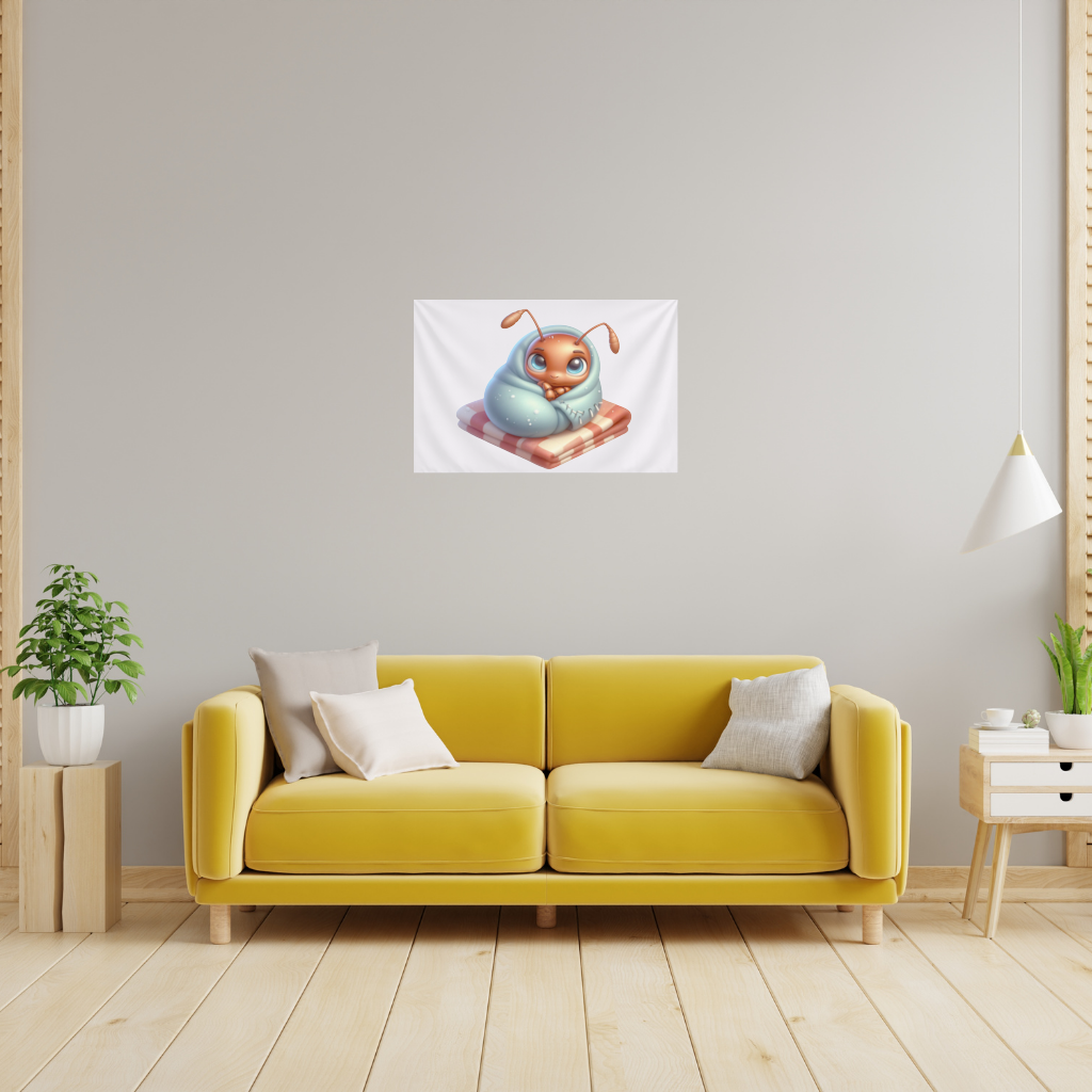 Kawaii Baby Ant Wrapped in Blanket Wall Tapestry